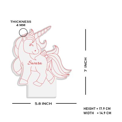 3D Illusion Unicorn Horse Night Lamp with Warm White Light Customized with Name Gifts for Kids ,Bedroom Decoration Lamp